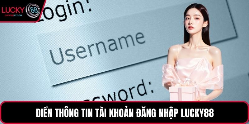 Điền thông tin tài khoản đăng nhập LUCKY88